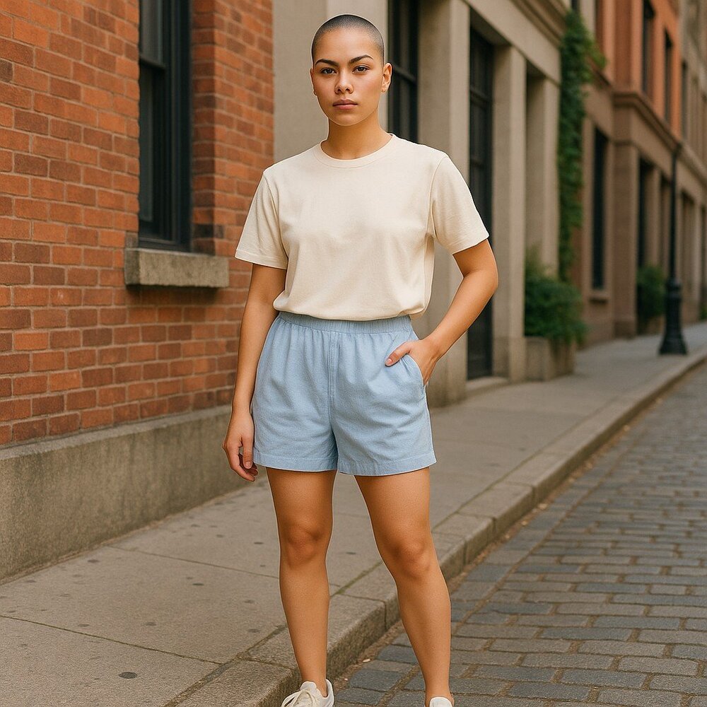 Athleta Light Blue Calm Cool Shorts Size Small Lightweight Activewear flaw